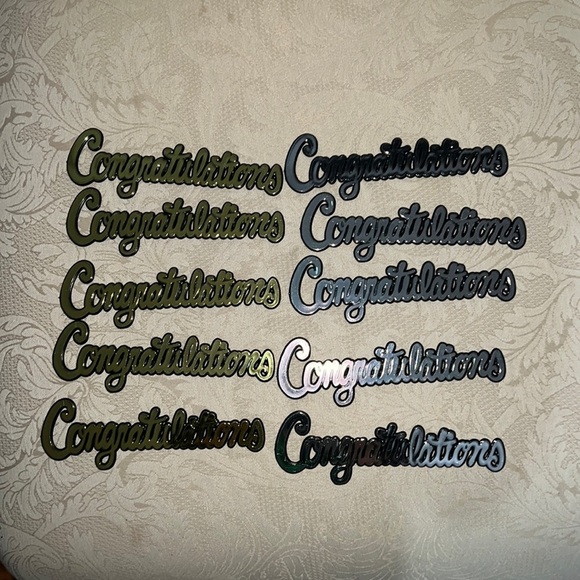 Congratulations 10 piece cake topper decoration piece for anything cakes baskets - Picture 3 of 10